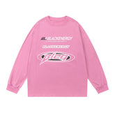 Men Long Sleeve T Shirt Racing Logo Printed Cotton round Neck Bottoming Shirt